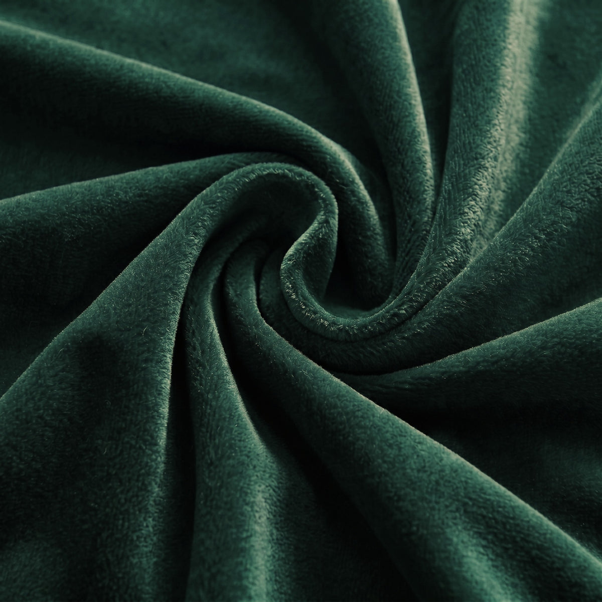 Velvet Blackout Eyelet Curtains in Green