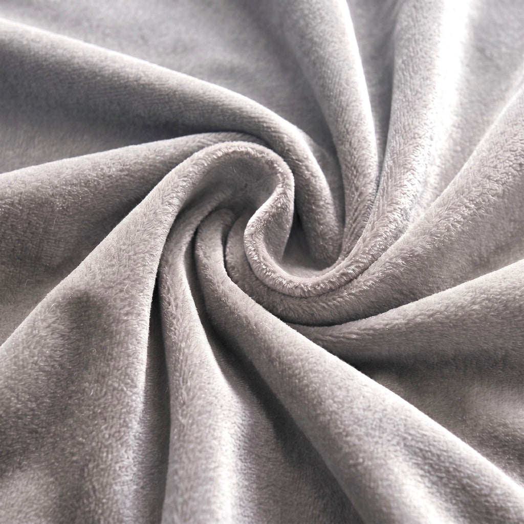 Velvet Blackout Eyelet Curtains in Silver