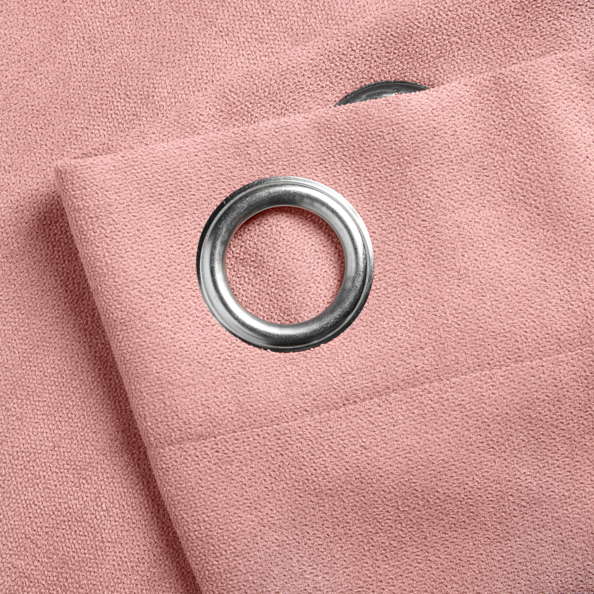 Velvet Chenille Eyelet Curtains in Blush
