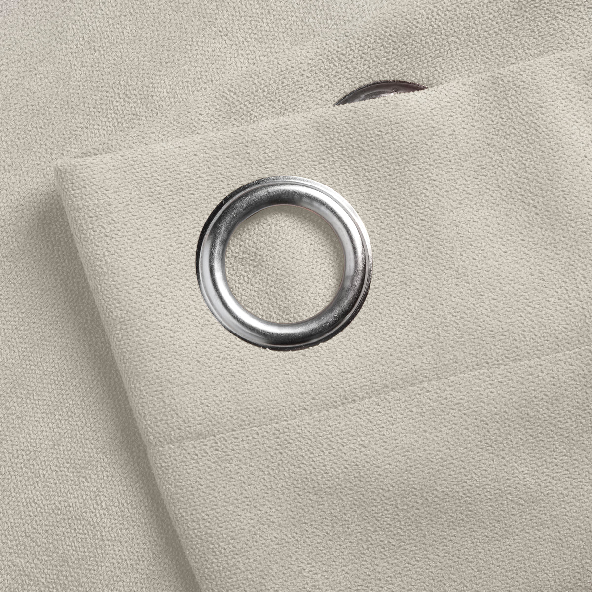 Velvet Chenille Eyelet Curtains in Cream