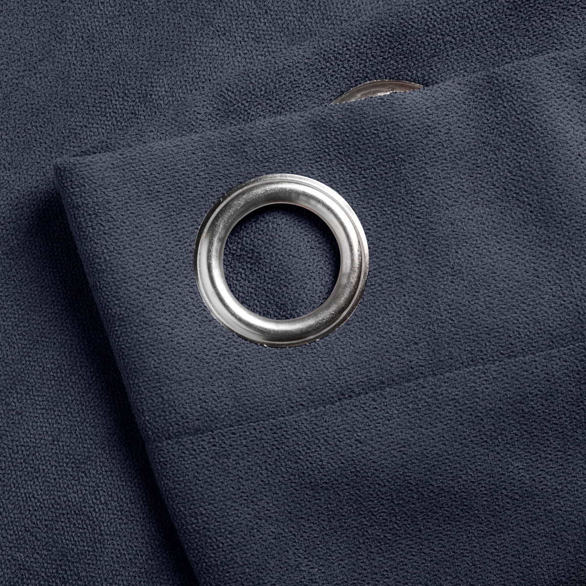 Velvet Chenille Eyelet Curtains in Navy