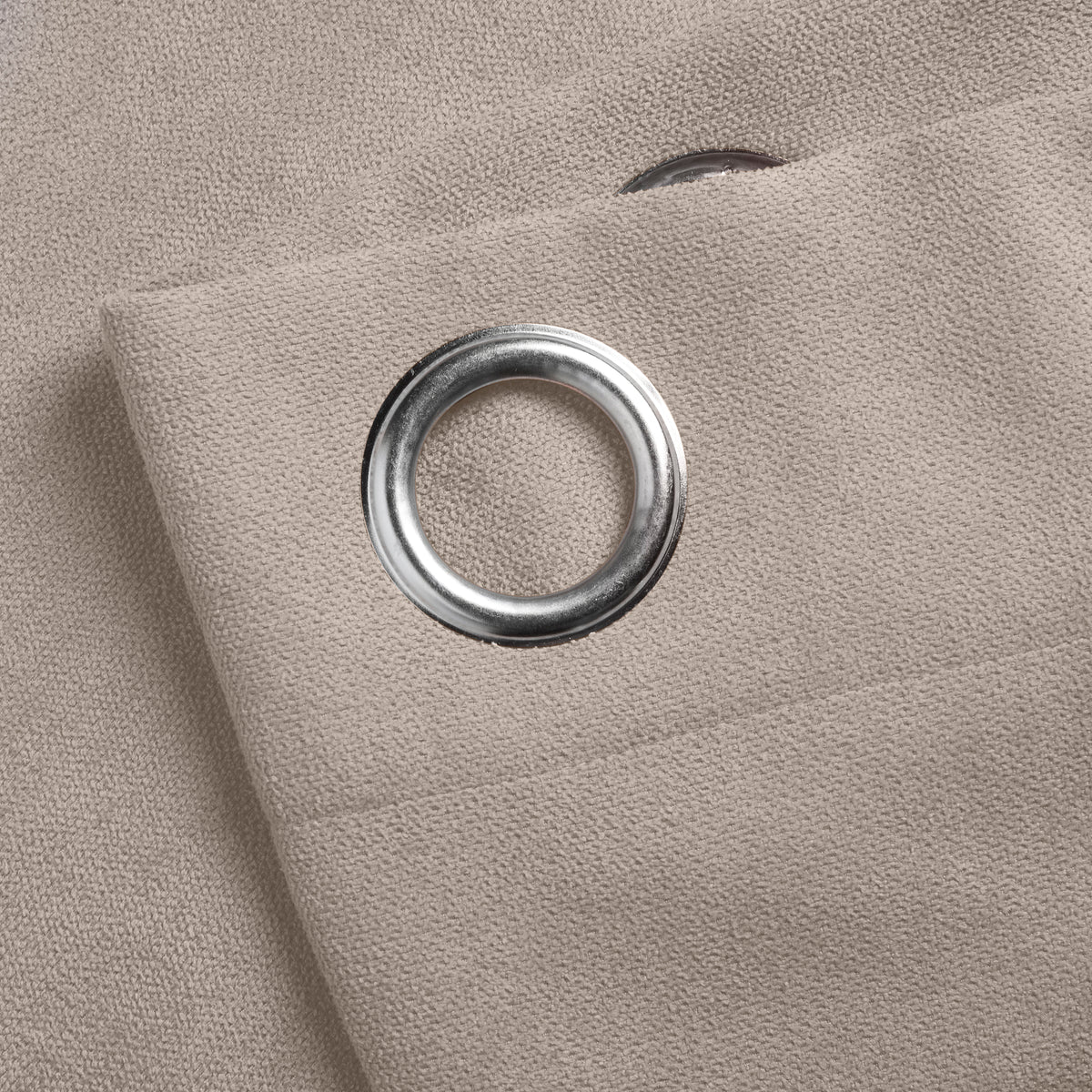 Velvet Chenille Eyelet Curtains in Taupe