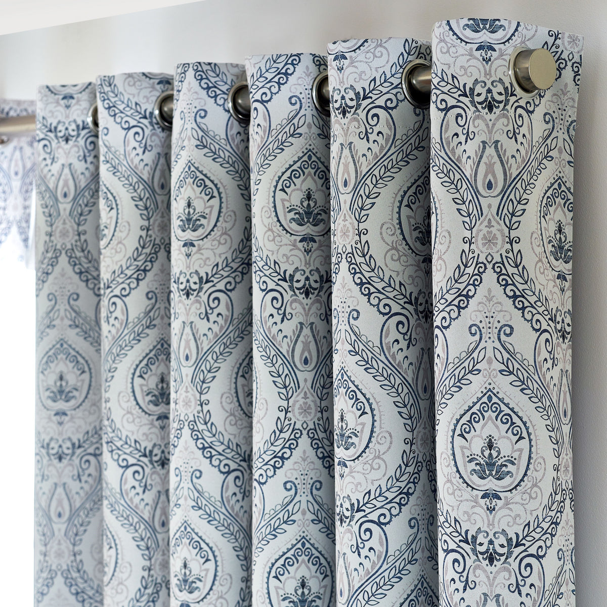 Victoria Blue Blackout Eyelet Curtains