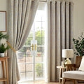 Victoria Blackout Eyelet Curtains in Ochre