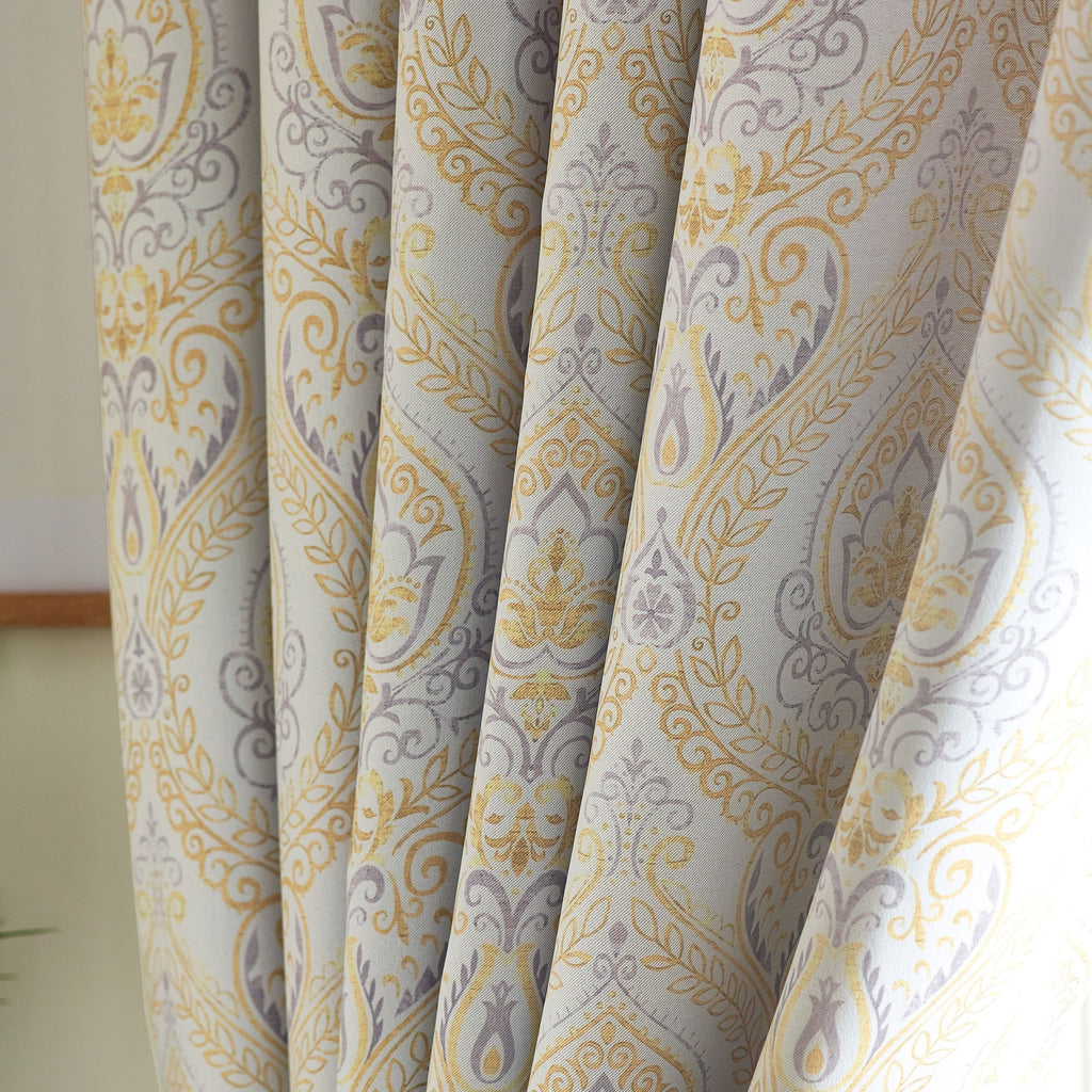 Victoria Blackout Eyelet Curtains in Ochre