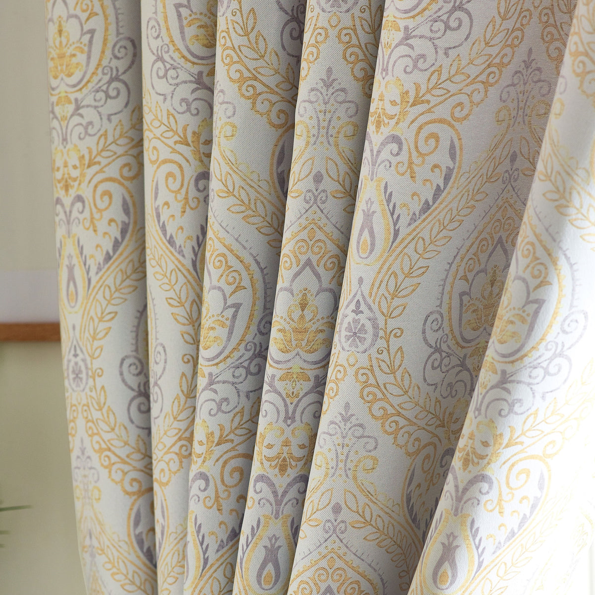 Victoria Blackout Eyelet Curtains in Ochre