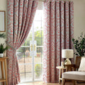 Victoria Blackout Eyelet Curtains in Red