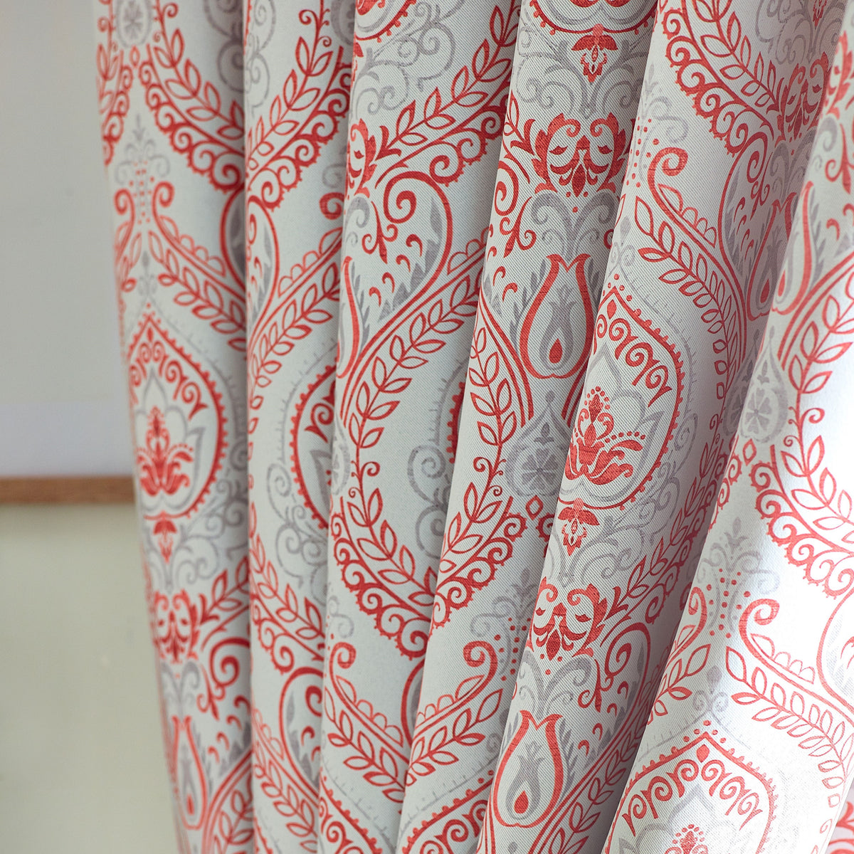 Victoria Blackout Eyelet Curtains in Red