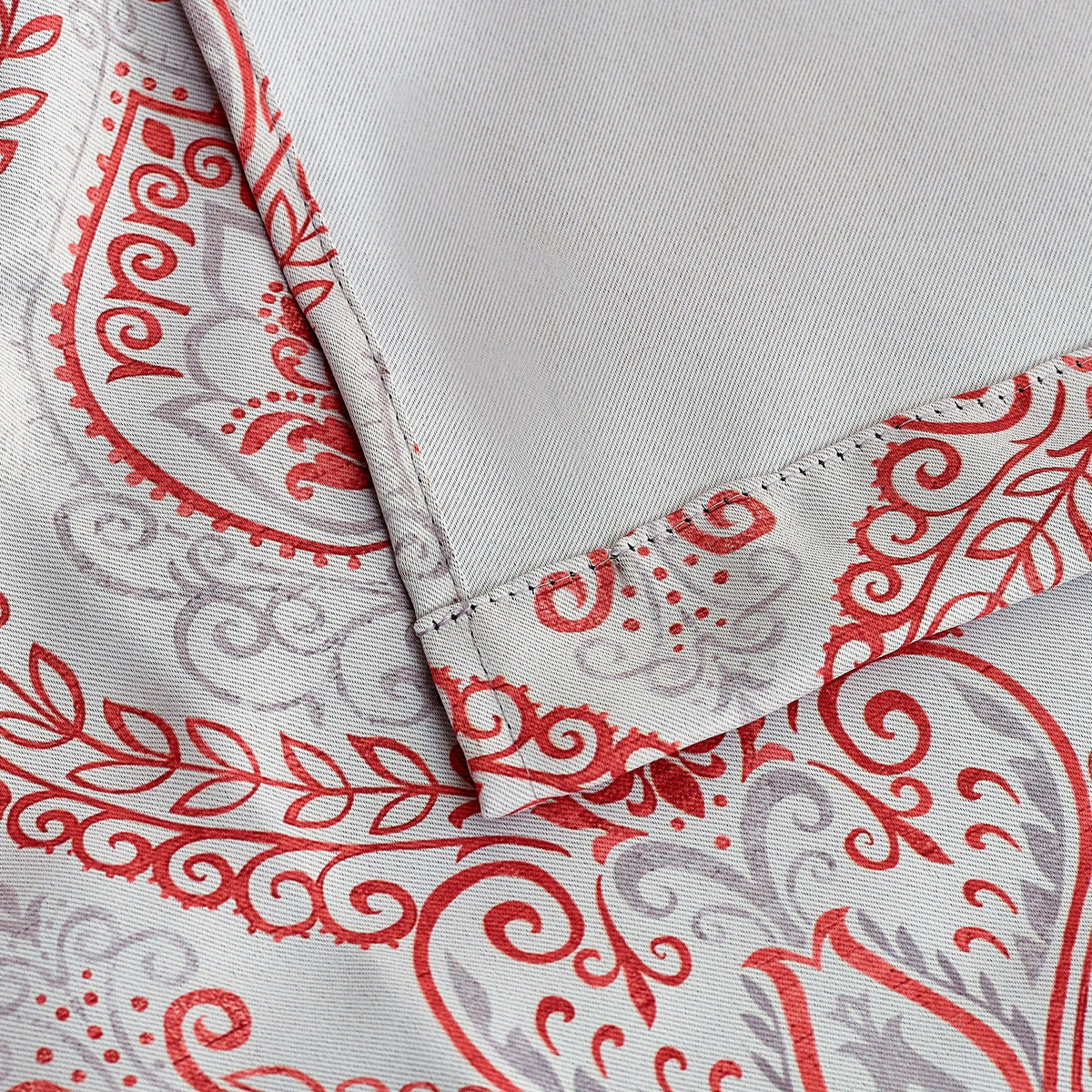 Victoria Blackout Eyelet Curtains in Red