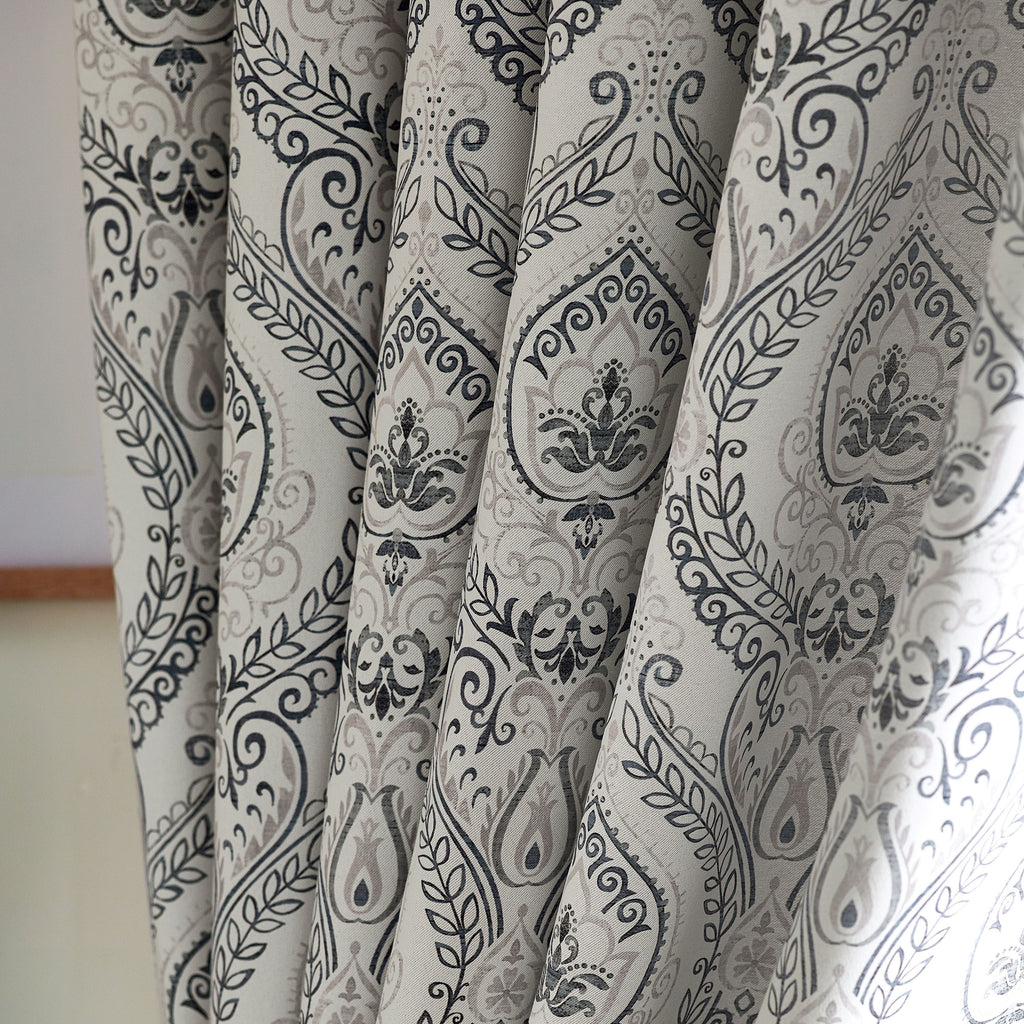 Victoria Blackout Eyelet Curtains in Silver