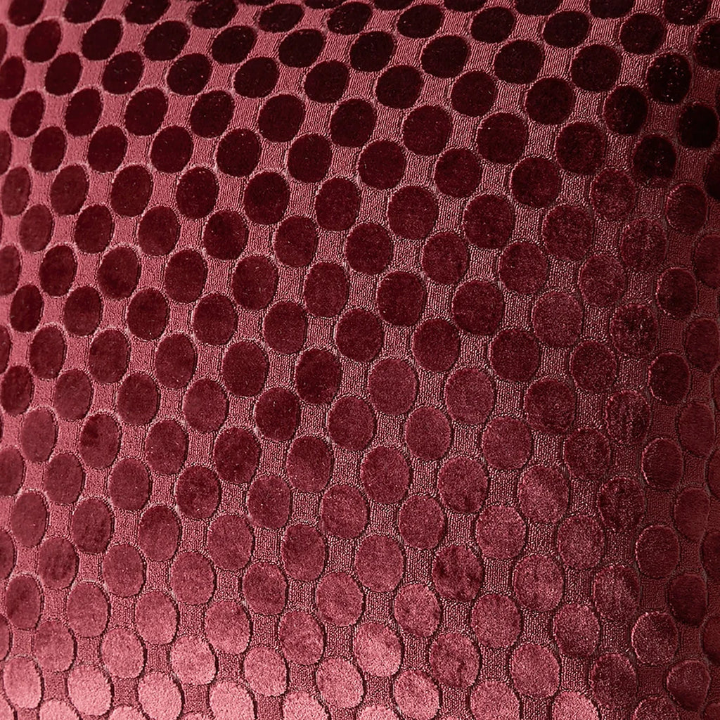 Soiree Velvet Spot Cushion in Burgundy 43 x 43cm