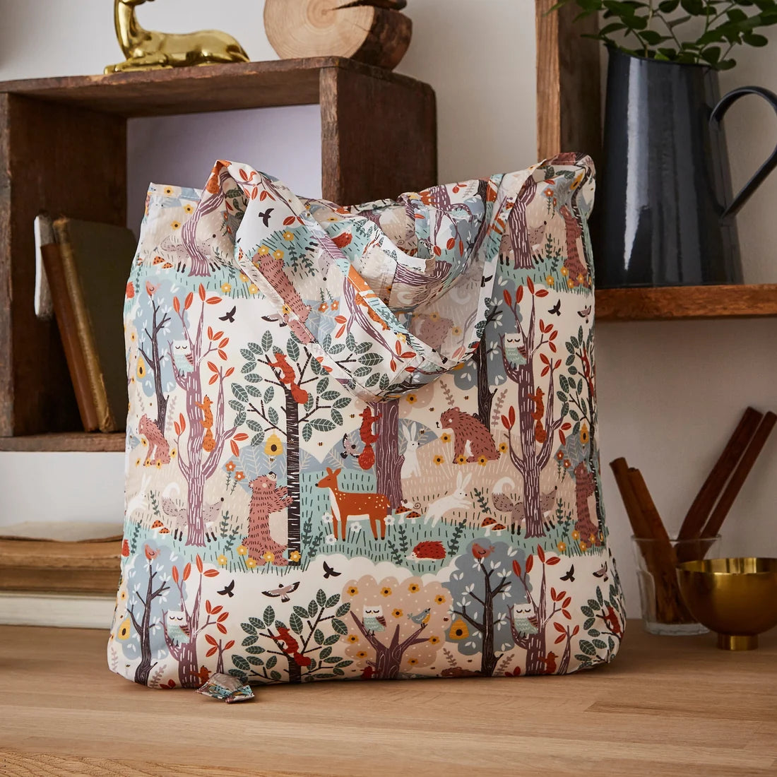 Ulster Weavers Wildwood Foldable Tote Bag Medium in Grey
