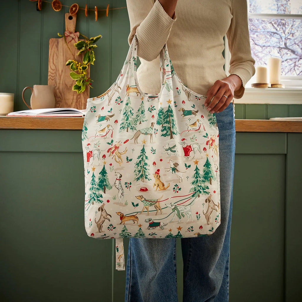 Ulster Weavers Winter Walkies Foldable Tote Bag Medium in Beige