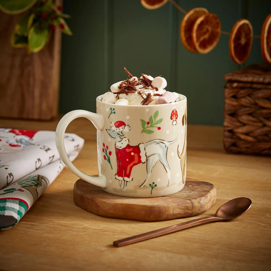 Ulster Weavers Winter Walkies Bone China Mug in Beige