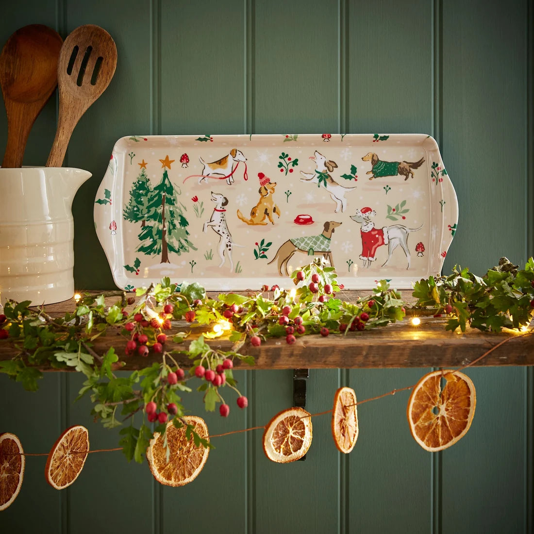 Ulster Weavers Winter Walkies Small Serving Tray in Beige