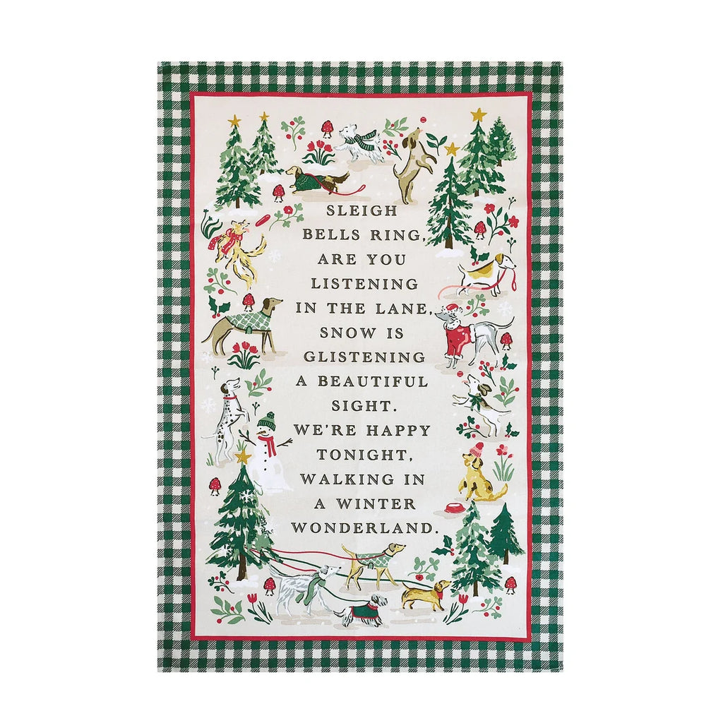Ulster Weavers Winter Walkies Cotton Tea Towel in Beige