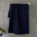 Catherine Lansfield Bathroom Zero Twist 500 GSM Soft & Absorbent Cotton Bath Sheet Pair in Navy