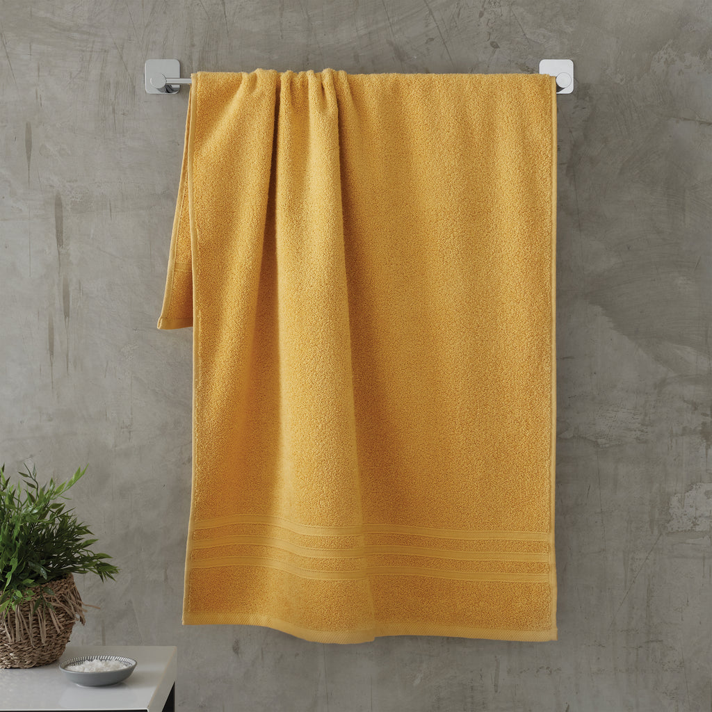 Catherine Lansfield Bathroom Zero Twist 500 GSM Soft & Absorbent Cotton Bath Sheet Pair in Ochre