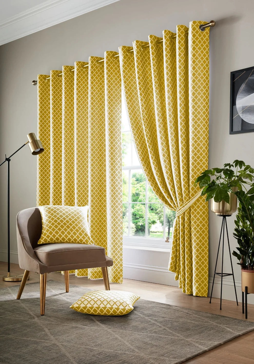 Cotswold Eyelet Curtains in Ochre