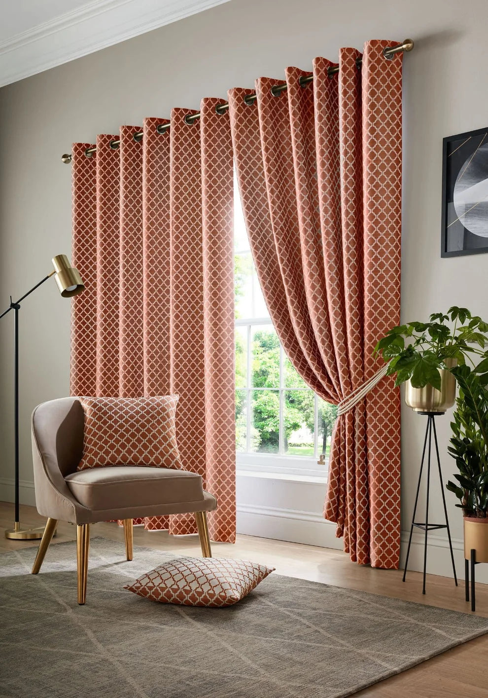 Cotswold Eyelet Curtains in Orange