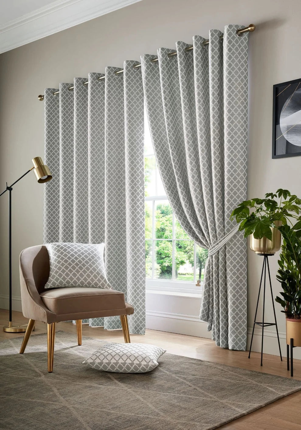 Cotswold Eyelet Curtains in Silver