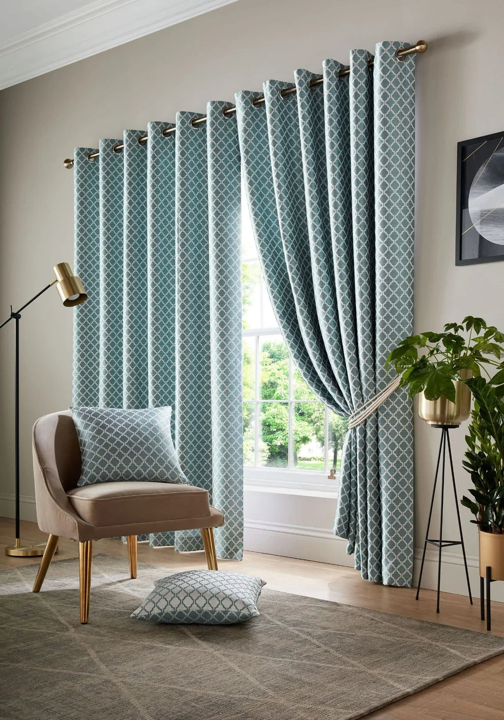 Cotswold Eyelet Curtains in Teal