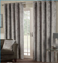 Alan Symonds Crushed Velvet Eyelet Curtains in Silver