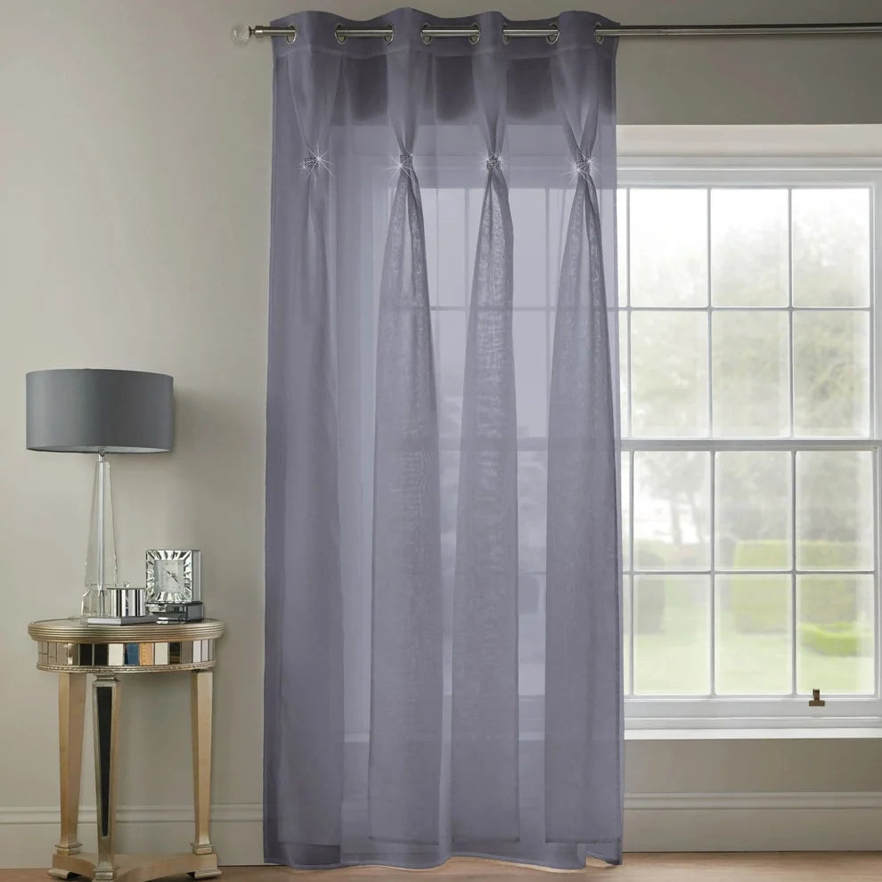 Diana Eyelet Voile Panel in Silver