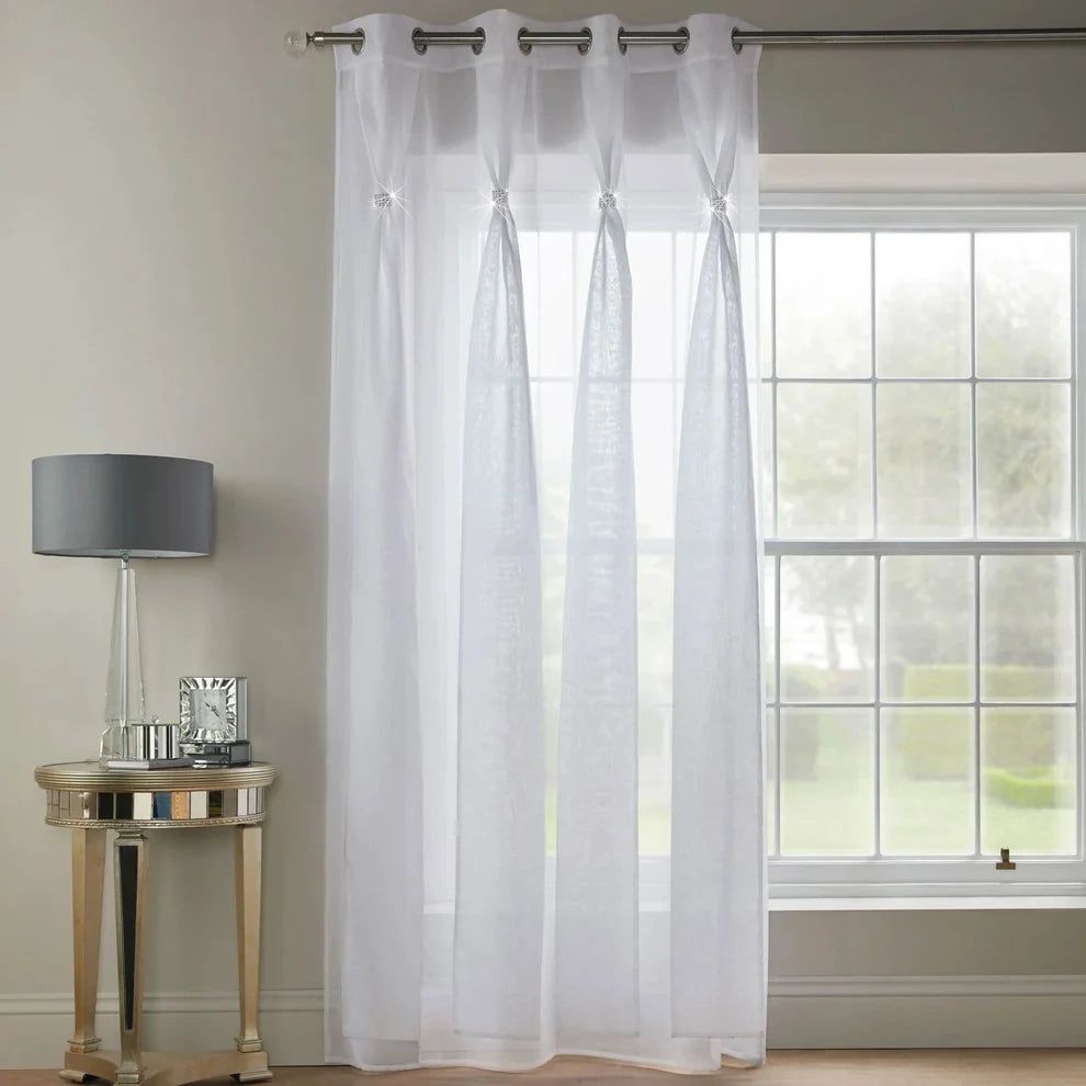 Diana Eyelet Voile Panel in White