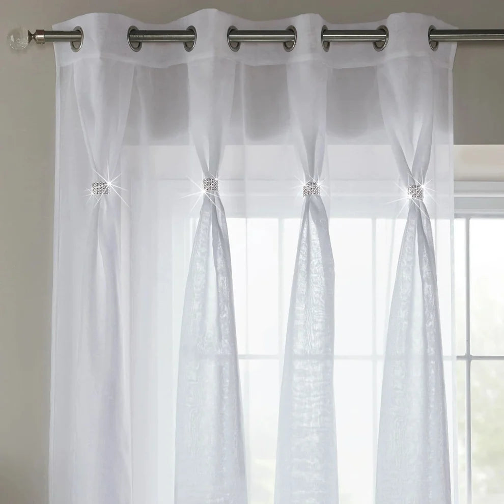 Diana Eyelet Voile Panel in White