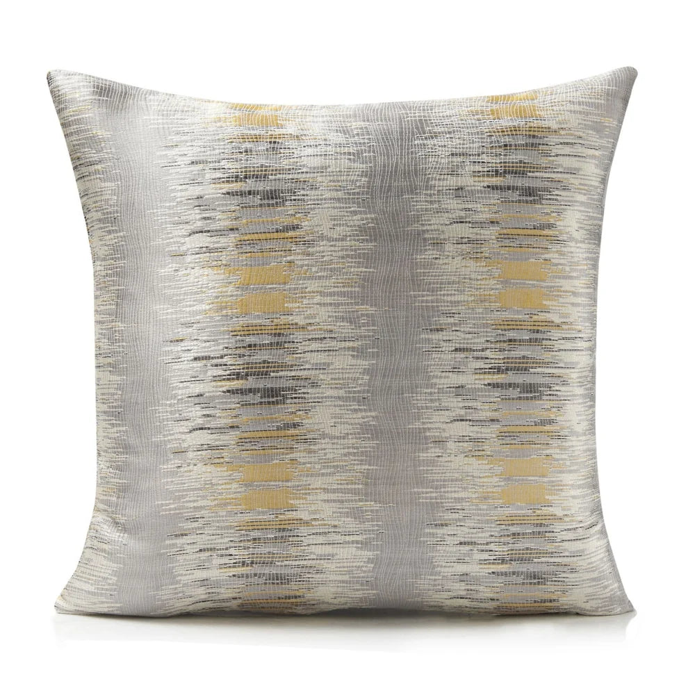 Reflections Abstract Jacquard Cushion in Ochre