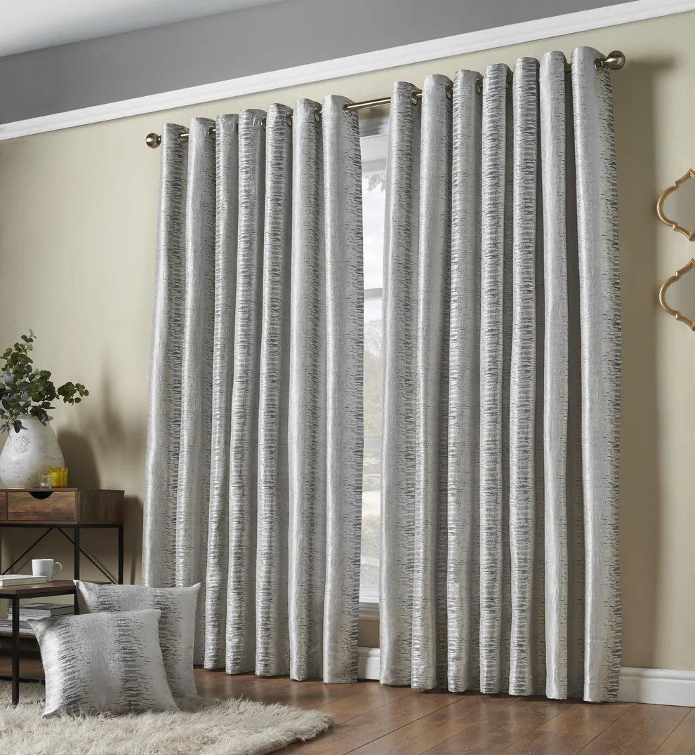Reflections Eyelet Curtains in Silver