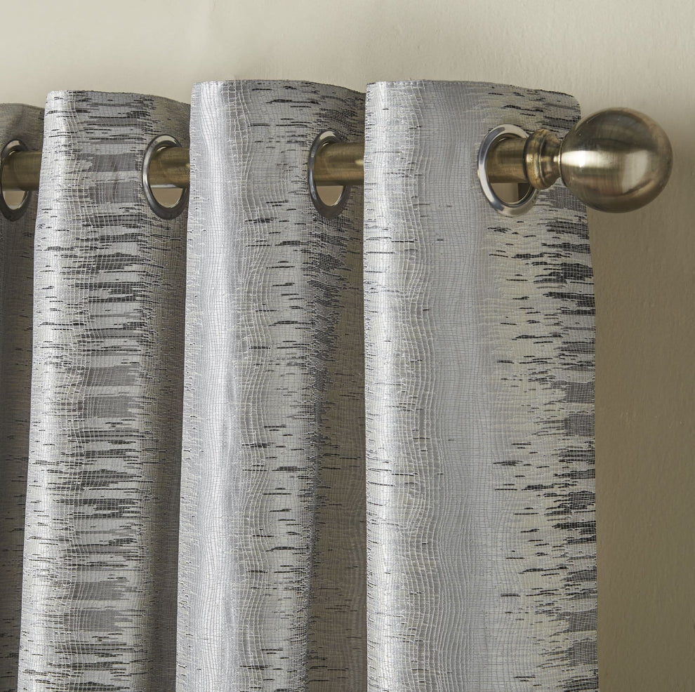 Reflections Eyelet Curtains in Silver