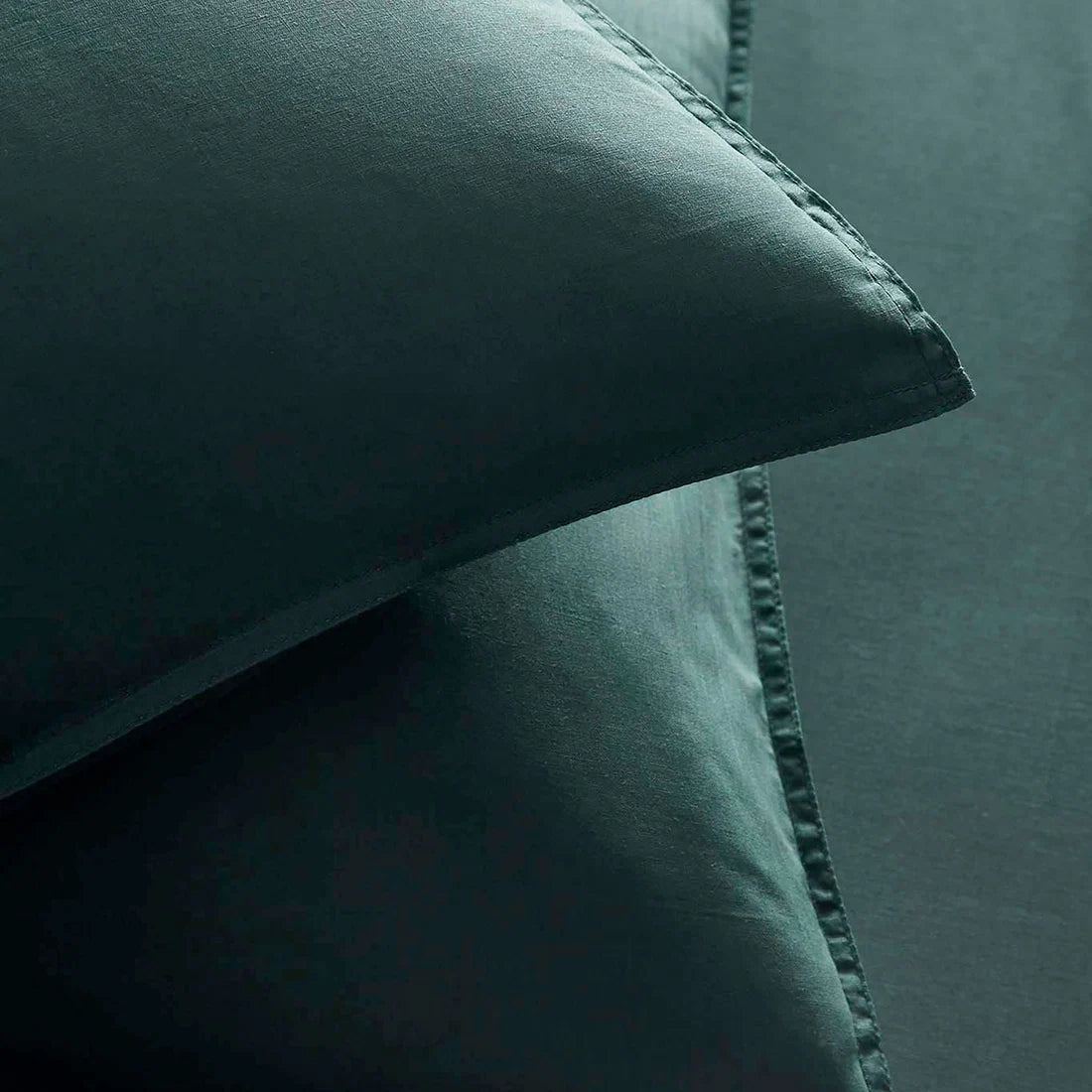 Close-up of the relaxed plain-dyed finish on the Appletree Cassia duvet cover set.
