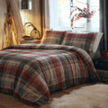 Appletree Connolly reversible 100% brushed cotton duvet cover set in red.