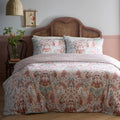 Appletree Floral Damask reversible 100% cotton sateen duvet cover set in multi.