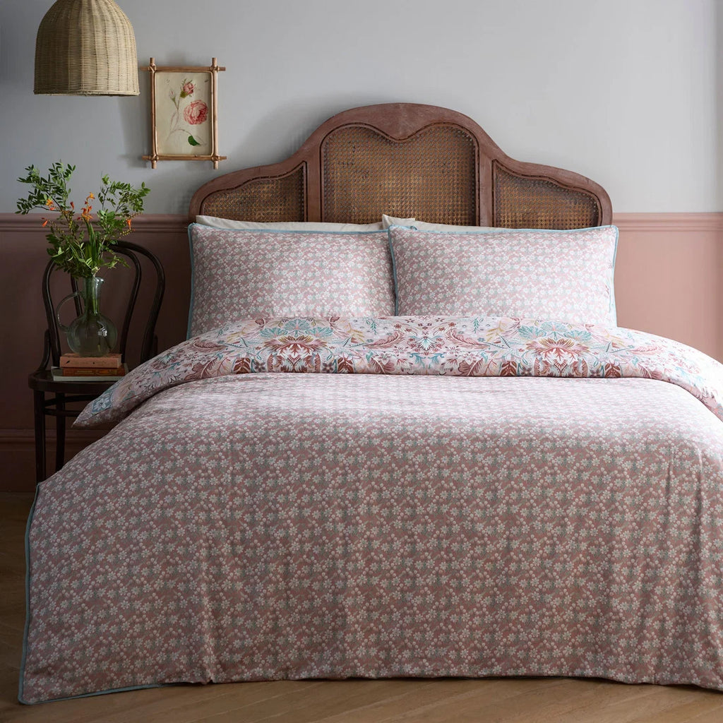 Petite floral reverse on the Appletree Floral Damask duvet cover set.