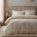 Appletree Geo Jacquard cotton-rich duvet cover set in natural.