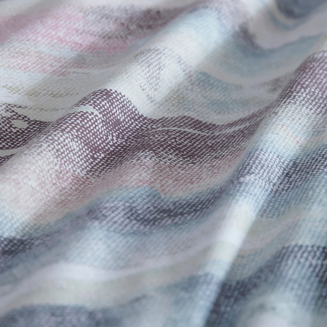 Close-up of the soft 100% cotton fabric on the Appletree Loft Landscape duvet cover set.