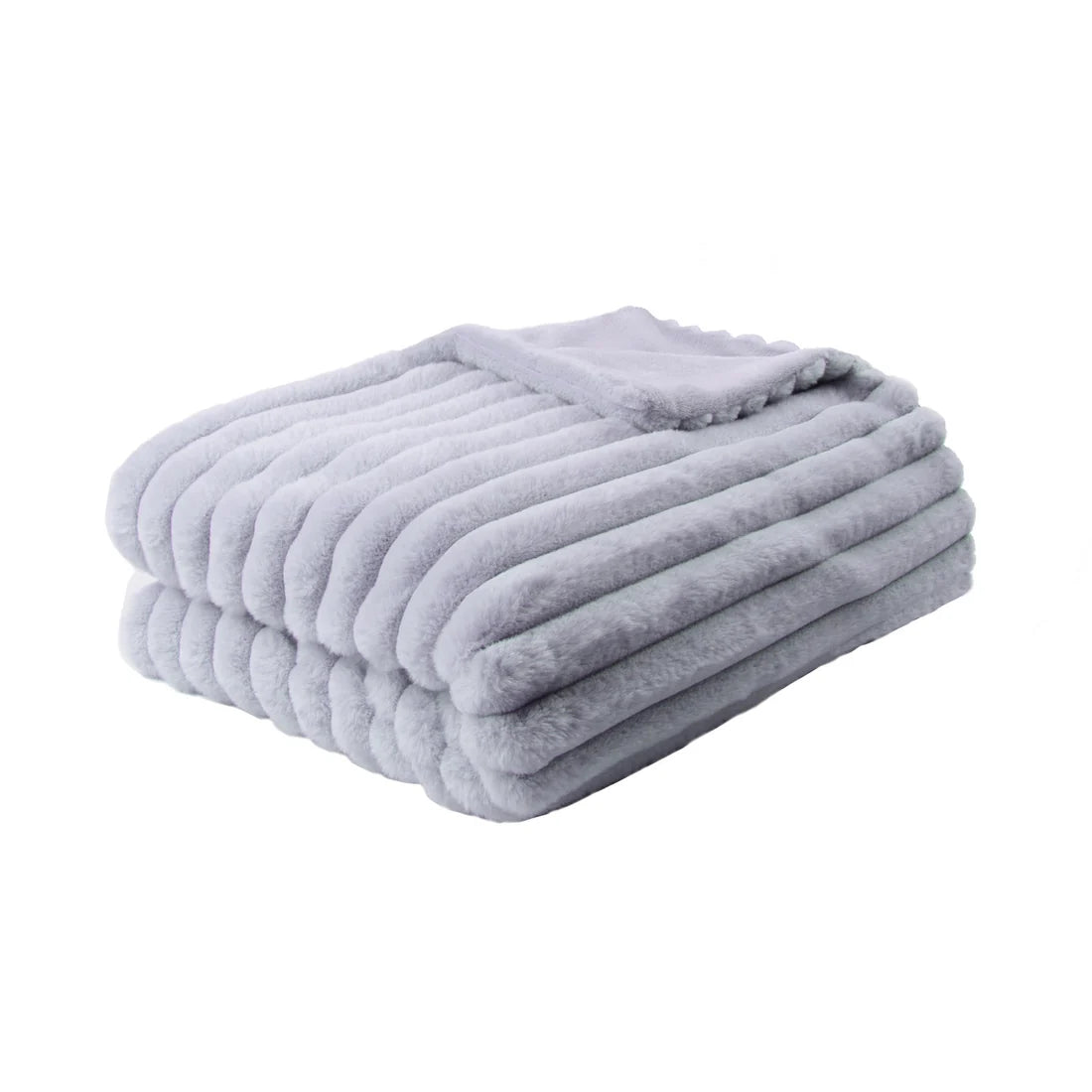 Appletree Morritz ribbed throw in grey measuring 130 x 180cm.