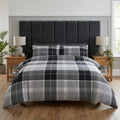 Argyle Check duvet cover set in Grey with a classic tartan-inspired design.