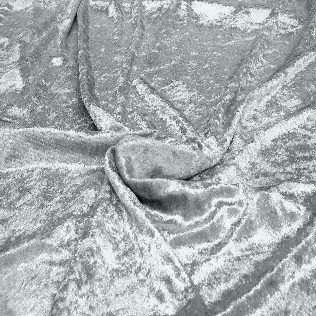 Alan Symonds Crushed Velvet Eyelet Curtains in Silver