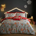 Bedlam Gingerbread House Christmas Polycotton Duvet Cover Set in Grey