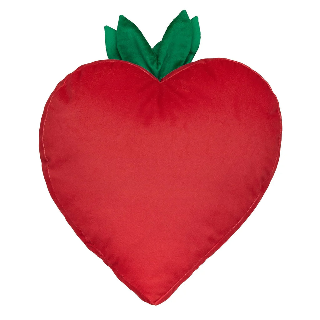 Reverse of Bedlamd strawberry shaped velvet cushion