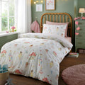 Bedlam Summer Fairies reversible polycotton duvet cover set in pink.