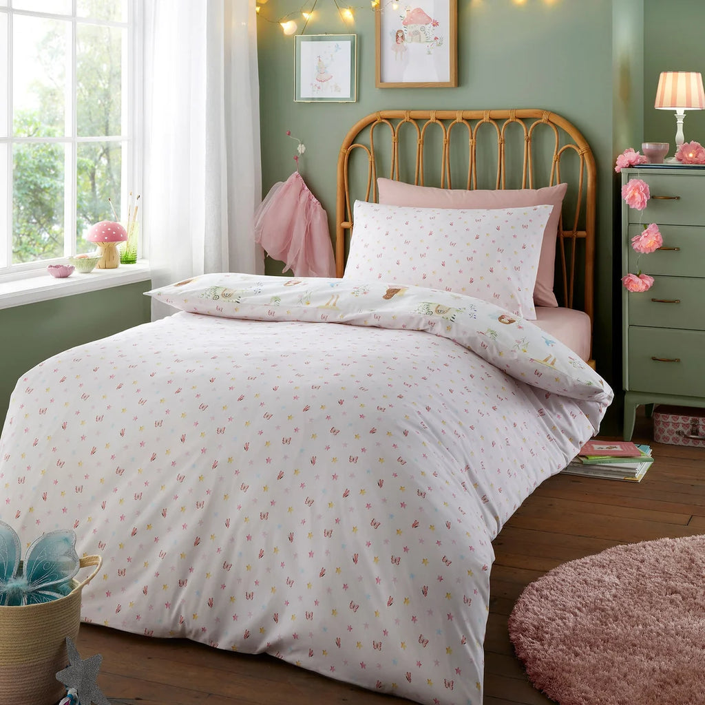 Starry night reverse with butterflies on the Bedlam Summer Fairies duvet cover set.