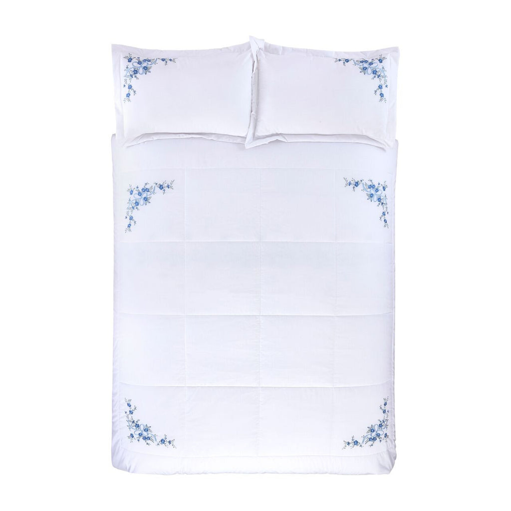 Belle Maison Floral Ribbon bedspread styled in a luxury bedroom.