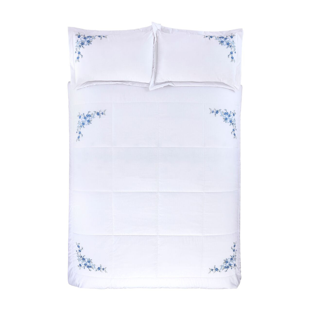 Belle Maison Floral Ribbon bedspread styled in a luxury bedroom.