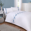 Belle Maison Floral Ribbon embroidered duvet cover set with elegant floral detailing.
