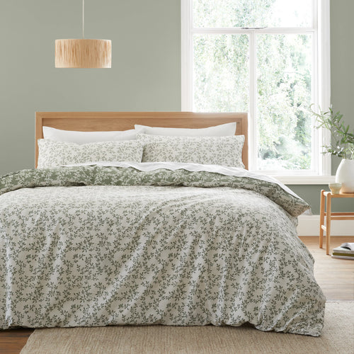 Bianca Shadow Leaves 200TC Cotton Duvet Cover Set Green